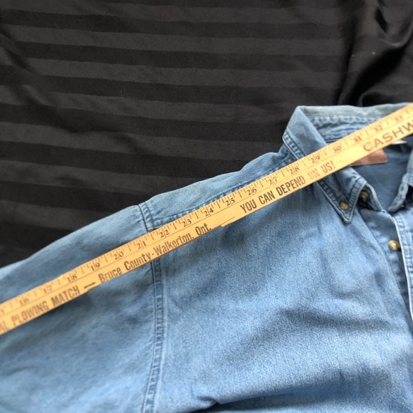 Vtg Schneider National Racing Denim Button Up - Picture 6 of 13